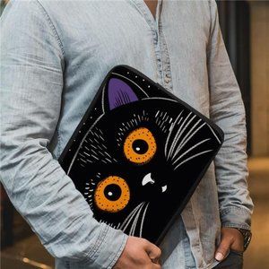 Magic Cat Mac Book Pro 16" Sleeve - Black Cat Laptop Sleeve - Cat Face Mac Book